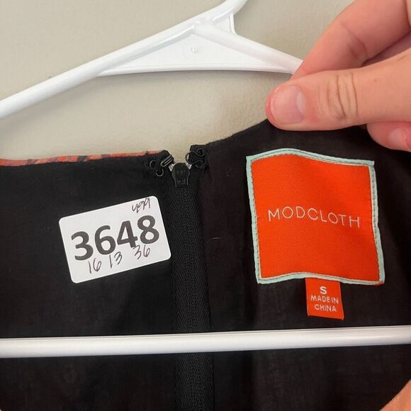 ModCloth Womens Certifiably Sweet Dress Small Sleeveless Pink Trees *No Belt - Picture 9 of 13